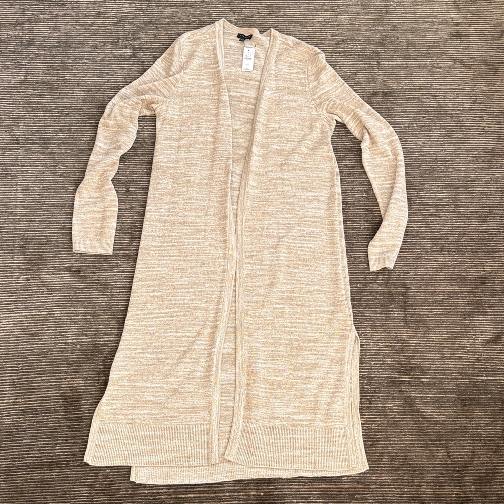 Talbots cream Heather Long Cardigan